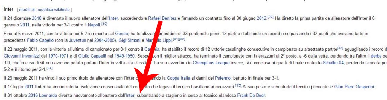 Leonardo nuovo allenatore dell'Inter e De Boer esonerato? La conferma arriva da Wikipedia