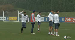 I calciatori nerazzurri si allenano con i tiri dal limite dell'area, esultanza esilarante di Gabigol e Jovetic [VIDEO]