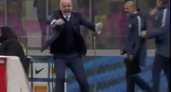 L'esultanza pazza di un Pioli scatenato dopo il gol di Perisic [VIDEO]