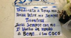 L'addio del piccolo Cocò ad Alessandro, tifoso interista vittima del disastro dell'hotel Rigopiano