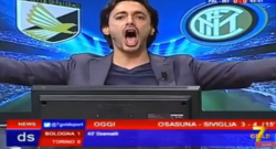 L'esultanza di Tramontana al gol di Joao Mario: Palermo 0 Inter 1 [VIDEO]