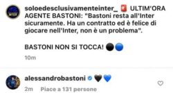 "Bastoni rimane sicuramente all'Inter": il difensore approva le parole dell'agente su Instagram